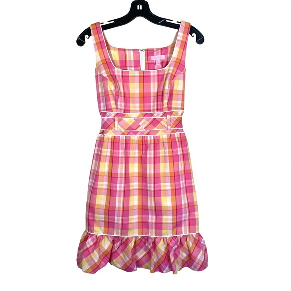 Lilly Pulitzer Dresses & Skirts - Lilly Pulitzer Posey Dress Pink Plaid Sleeveless A-Line Size 2